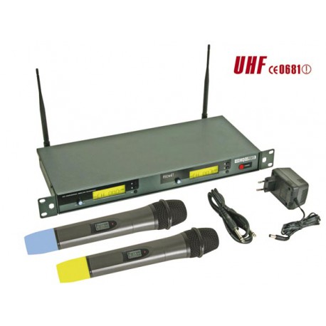 Double microphone PLL UHF à 8 canaux sans fil