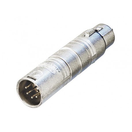 Adaptateur Neutrik XLR femelle 5 points vers XLR mâle 3 points